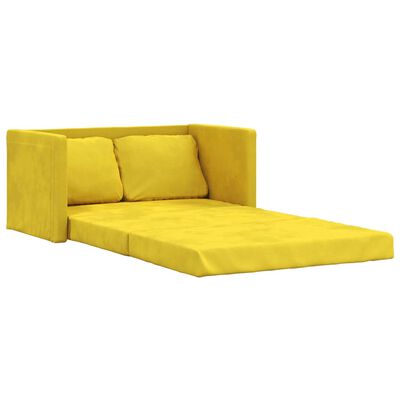 vidaXL 2-i-1 sovesofa 122x204x55 cm velour mørkegul