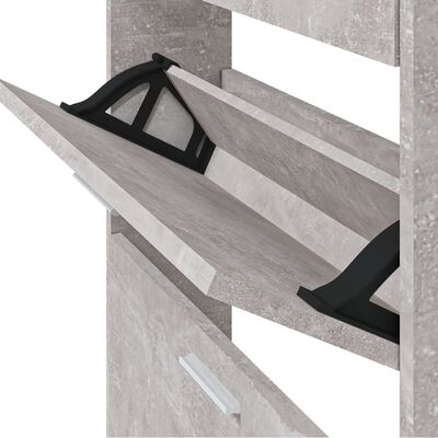 vidaXL skoskab 59x17x108 cm konstrueret træ betongrå