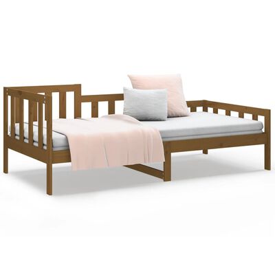 vidaXL daybed 90x190 cm massivt fyrretræ gyldenbrun