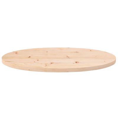 vidaXL bordplade 80x40x2,5 cm oval massivt fyrretræ