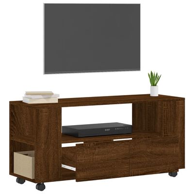 vidaXL tv-bord 102x34,5x43 cm konstrueret træ brun egetræsfarve