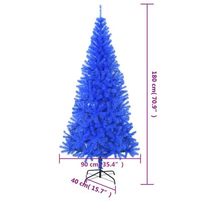 vidaXL kunstigt juletræ med juletræsfod 180 cm PVC blå