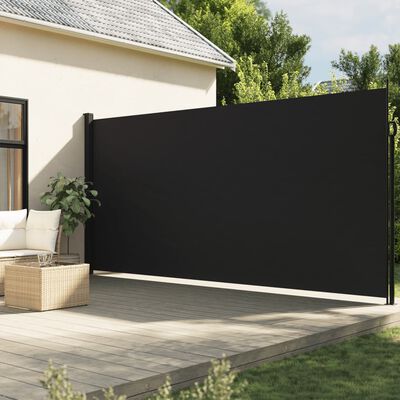 vidaXL sidemarkise 200x500 cm sammenrullelig sort