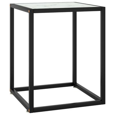 vidaXL sofabord 40x40x50 cm hvidt marmorglas sort