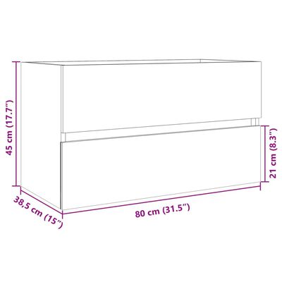 vidaXL vaskeskab 80x38,5x45 cm konstrueret træ sonoma-eg