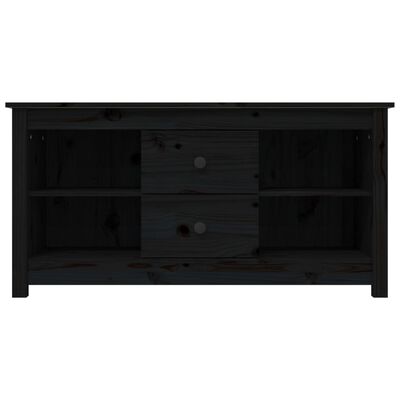 vidaXL tv-bord 103x36,5x52 cm massivt fyrretræ sort