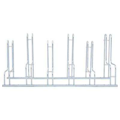 vidaXL cykelstativ til 6 cykler fritstående galvaniseret stål