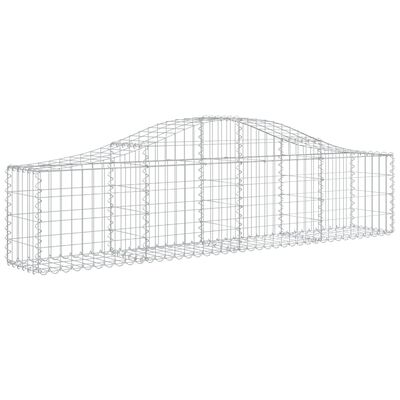 vidaXL buede gabionkurve 13 stk. 200x30x40/60 cm galvaniseret jern