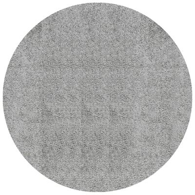 vidaXL shaggy gulvtæppe PAMPLONA Ø 80 cm høj luv grå