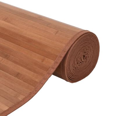 vidaXL gulvtæppe 100x300 cm rektangulær bambus brun