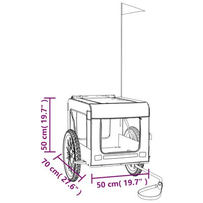 vidaXL cykelanhænger til kæledyr oxfordstof og jern orange og sort