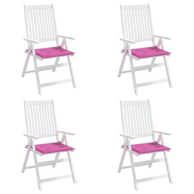 vidaXL hynder til havestol 4 stk. 40x40x3 cm stof pink