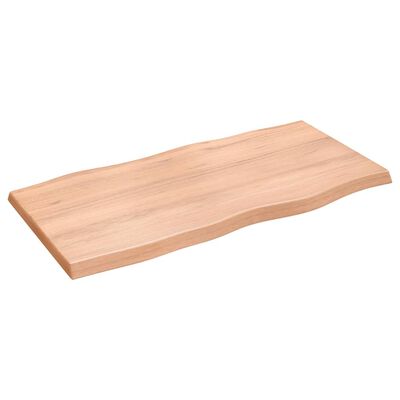 vidaXL bordplade 100x50x(2-4) cm naturlig kant behandlet træ lysebrun