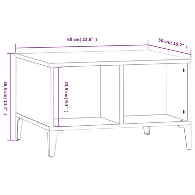 vidaXL sofabord 60x50x36,5 cm konstrueret træ sonoma-eg