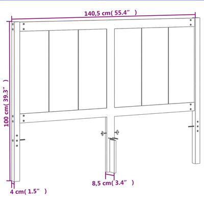 vidaXL sengegavl 135 cm massivt fyrretræ gyldenbrun