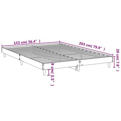 vidaXL sengeramme 140x200 cm uden madras konstrueret træ brunt eg