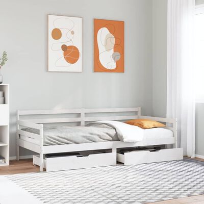 vidaXL daybed med skuffer 90x200 cm massivt fyrretræ