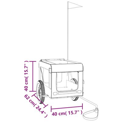 vidaXL cykelanhænger til kæledyr oxfordstof og jern orange og sort