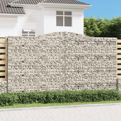 vidaXL buede gabionkurve 25 stk. 400x30x220/240 cm galvaniseret jern