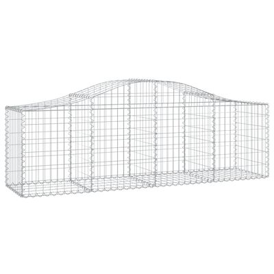 vidaXL buede gabionkurve 7 stk. 200x50x60/80 cm galvaniseret jern