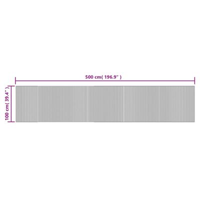 vidaXL gulvtæppe 100x500 cm rektangulær bambus mørkebrun