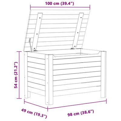 vidaXL opbevaringsboks med låg RANA 100x49x54 cm massivt fyrretræ hvid