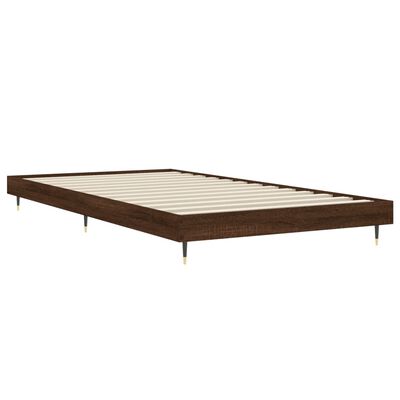 vidaXL sengeramme 90x200 cm uden madras konstrueret træ brunt eg