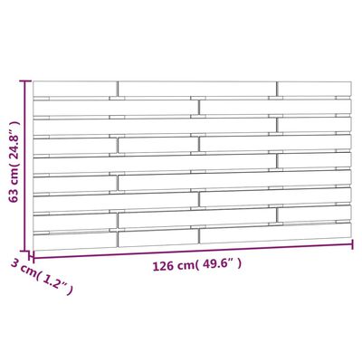 vidaXL sengegavl 126x3x63 cm massivt fyrretræ gyldenbrun