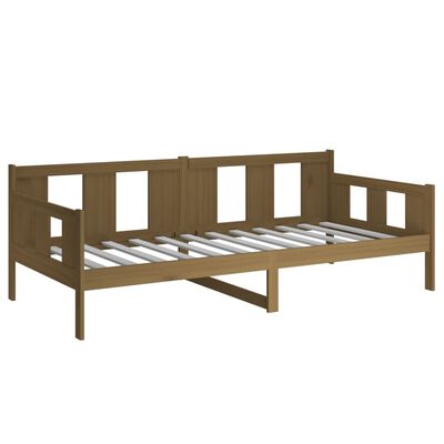 vidaXL daybed 90x200 cm massivt fyrretræ gyldenbrun