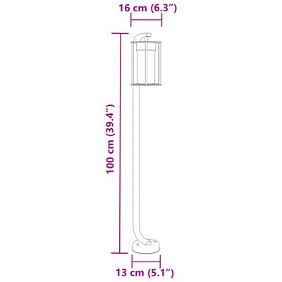 vidaXL udendørs standerlamper 3 stk. 100 cm rustfrit stål sort