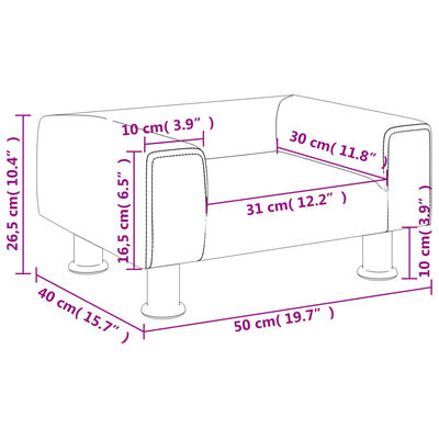 vidaXL sofa til børn 50x40x26,5 cm fløjl brun