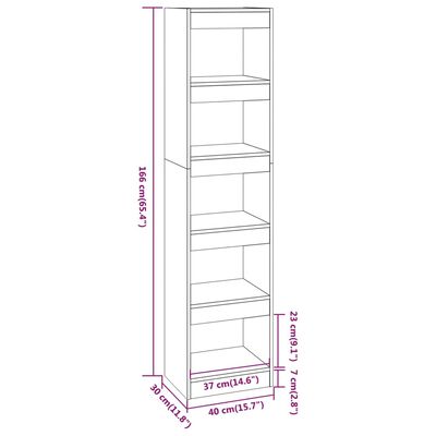 vidaXL bogreol/rumdeler 40x30x166 cm sort