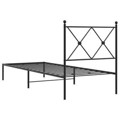 vidaXL sengeramme med sengegavl 75x190 cm metal sort