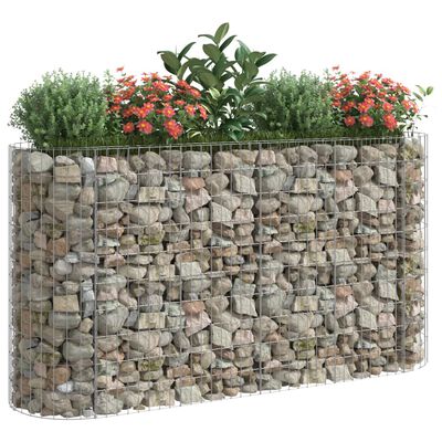 vidaXL gabion-højbed 190x50x100 cm galvaniseret jern