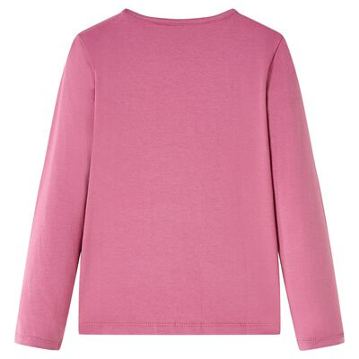 Langærmet T-shirt til børn str. 104 pink