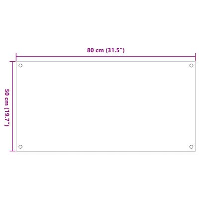 vidaXL stænkplader 2 stk. 80x50 cm hærdet glas gennemsigtig