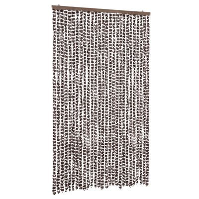 vidaXL flueforhæng 118x220 cm chenille brun og hvid