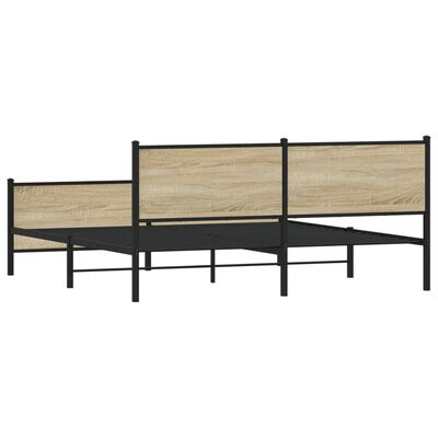 vidaXL sengeramme uden madras 193x203 cm metal sonoma-eg