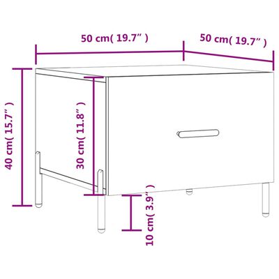 vidaXL sofabord 50x50x40 cm konstrueret træ grå sonoma-eg