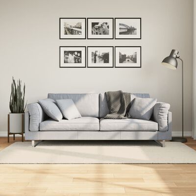 vidaXL gulvtæppe ISTAN 100x200 cm lang luv skinnende look cremefarvet