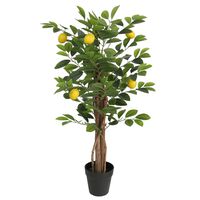 vidaXL kunstigt citrontræ med 3 stammer 85 cm PP grøn