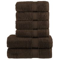 vidaXL håndklæder 6 stk. Premium 600 g/m2 100 % bomuld brun