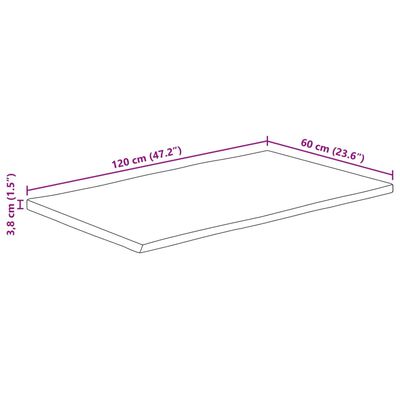 vidaXL bordplade 120x60x3,8 cm naturlig kant massivt mangotræ