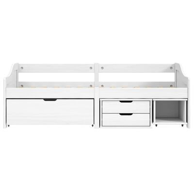 vidaXL daybed med tre skuffer IRUN hvid 90x200 cm massivt fyrretræ