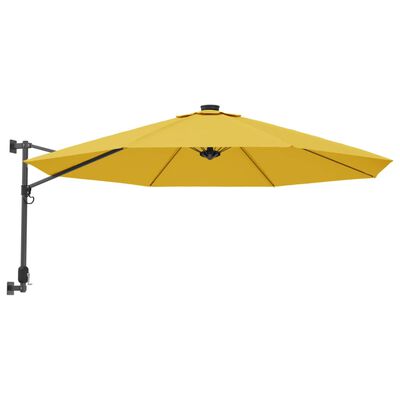 vidaXL væghængt parasol 290 cm gul