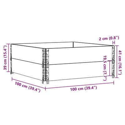 vidaXL pallerammer 2 stk. 100x100 cm massivt fyrretræ sort