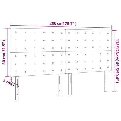 vidaXL sengegavle 4 stk. 100x5x78/88 cm kunstlæder hvid