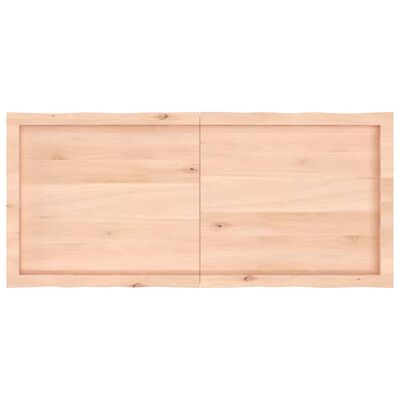 vidaXL bordplade 120x50x(2-4)cm naturlig kant ubehandlet massivt træ