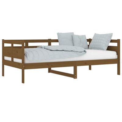 vidaXL daybed massivt fyrretræ gyldenbrun 90x190 cm