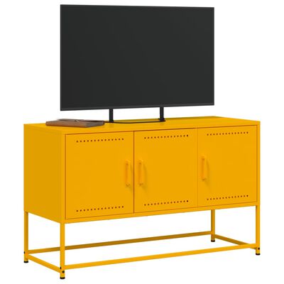 vidaXL tv-bord 100,5x39x60,5 cm stål sennepsgul